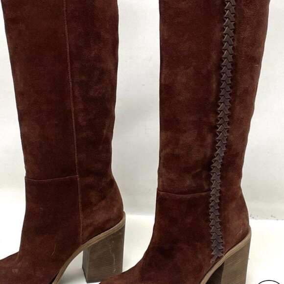 UGG Maeva tall chocolate brown tall suede leather boots 8.5 - Picture 2 of 7